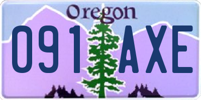 OR license plate 091AXE