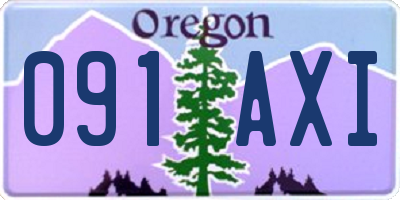 OR license plate 091AXI