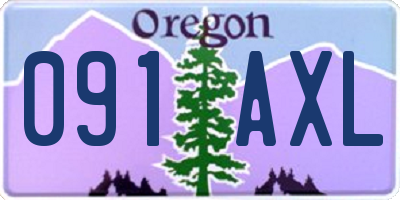 OR license plate 091AXL