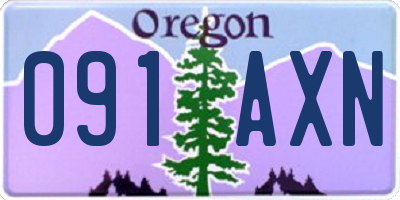 OR license plate 091AXN