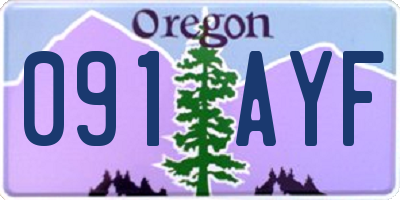 OR license plate 091AYF