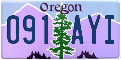 OR license plate 091AYI