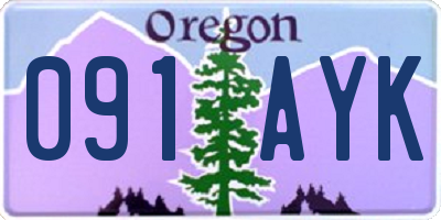 OR license plate 091AYK