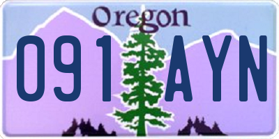 OR license plate 091AYN