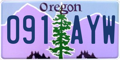 OR license plate 091AYW