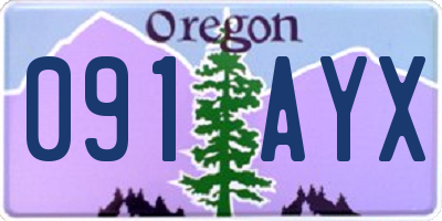 OR license plate 091AYX