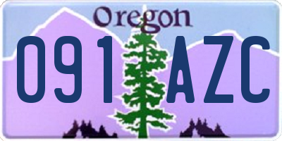 OR license plate 091AZC