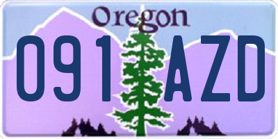 OR license plate 091AZD
