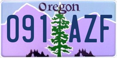 OR license plate 091AZF