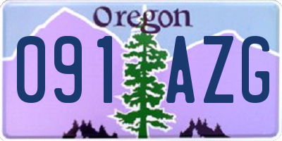 OR license plate 091AZG