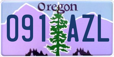OR license plate 091AZL