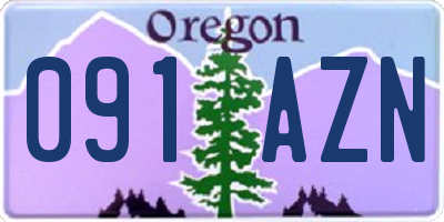 OR license plate 091AZN