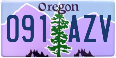 OR license plate 091AZV