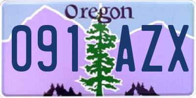 OR license plate 091AZX