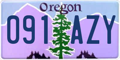 OR license plate 091AZY