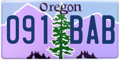 OR license plate 091BAB