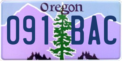 OR license plate 091BAC