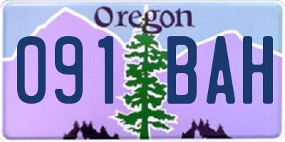 OR license plate 091BAH
