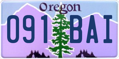 OR license plate 091BAI