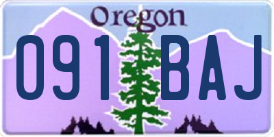 OR license plate 091BAJ