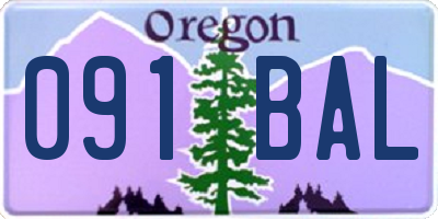OR license plate 091BAL