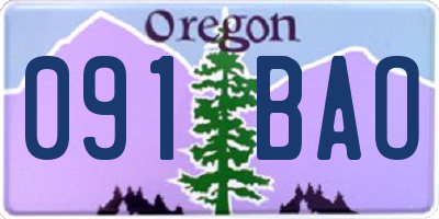 OR license plate 091BAO