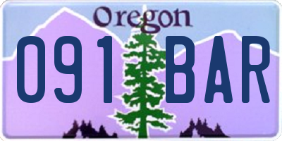 OR license plate 091BAR