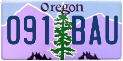OR license plate 091BAU