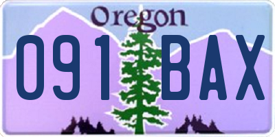 OR license plate 091BAX
