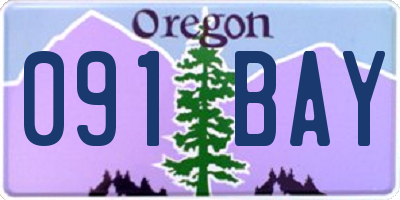 OR license plate 091BAY