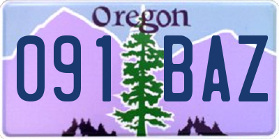 OR license plate 091BAZ