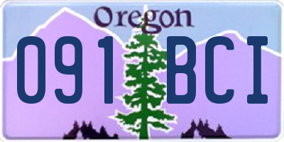 OR license plate 091BCI
