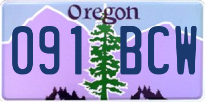 OR license plate 091BCW