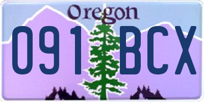 OR license plate 091BCX