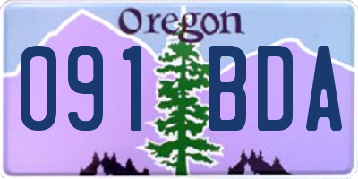 OR license plate 091BDA