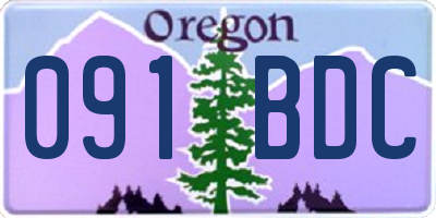 OR license plate 091BDC