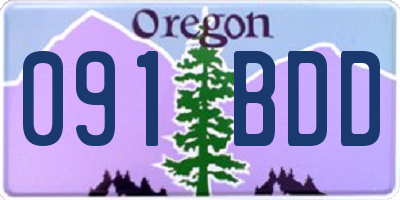 OR license plate 091BDD