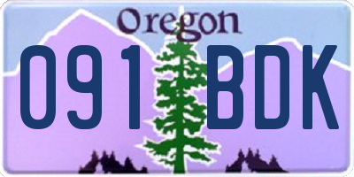 OR license plate 091BDK
