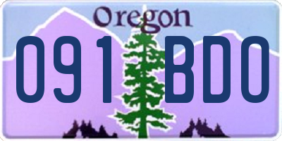 OR license plate 091BDO