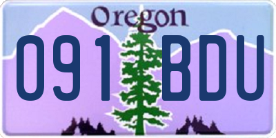 OR license plate 091BDU