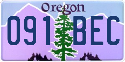 OR license plate 091BEC