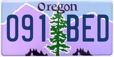 OR license plate 091BED