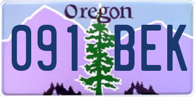 OR license plate 091BEK