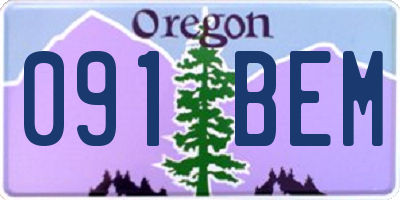 OR license plate 091BEM