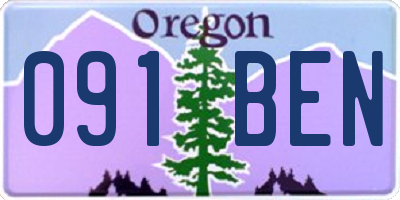 OR license plate 091BEN