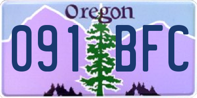 OR license plate 091BFC