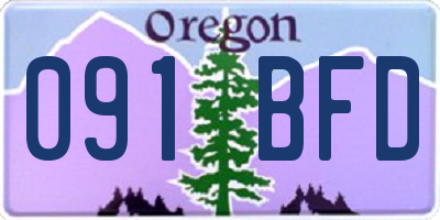 OR license plate 091BFD