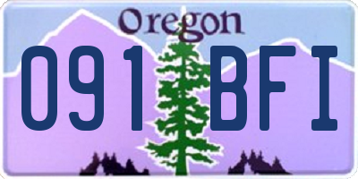 OR license plate 091BFI