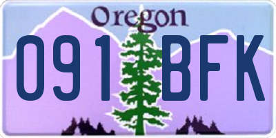 OR license plate 091BFK