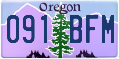 OR license plate 091BFM
